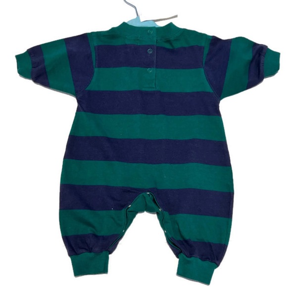 NWT Gap Kids blue and green rugby striped onesie, size XS, 1-3 months - Picture 5 of 5